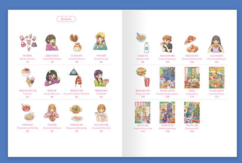 Rowon's Illustration Cat and Girl's Day Coloring book by Rowon