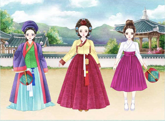 Korean hanbok paper doll on sale