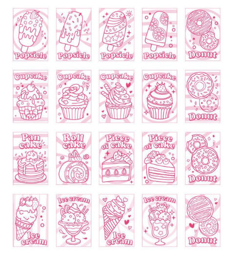 sweet postcards coloring book / 20 sheets