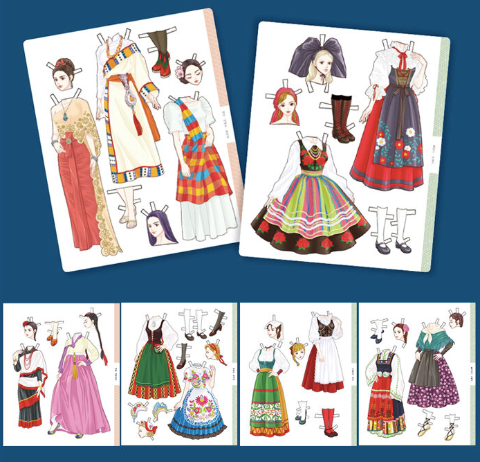 National costume paper doll book