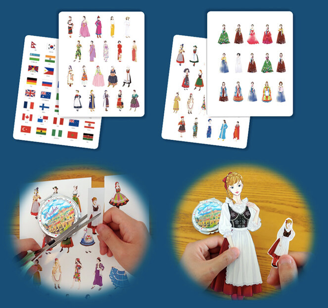 National costume paper doll book
