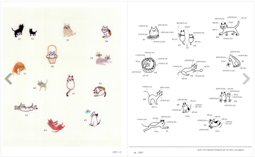 One point Small animal embroidery 400 by Sasaki Mieko
