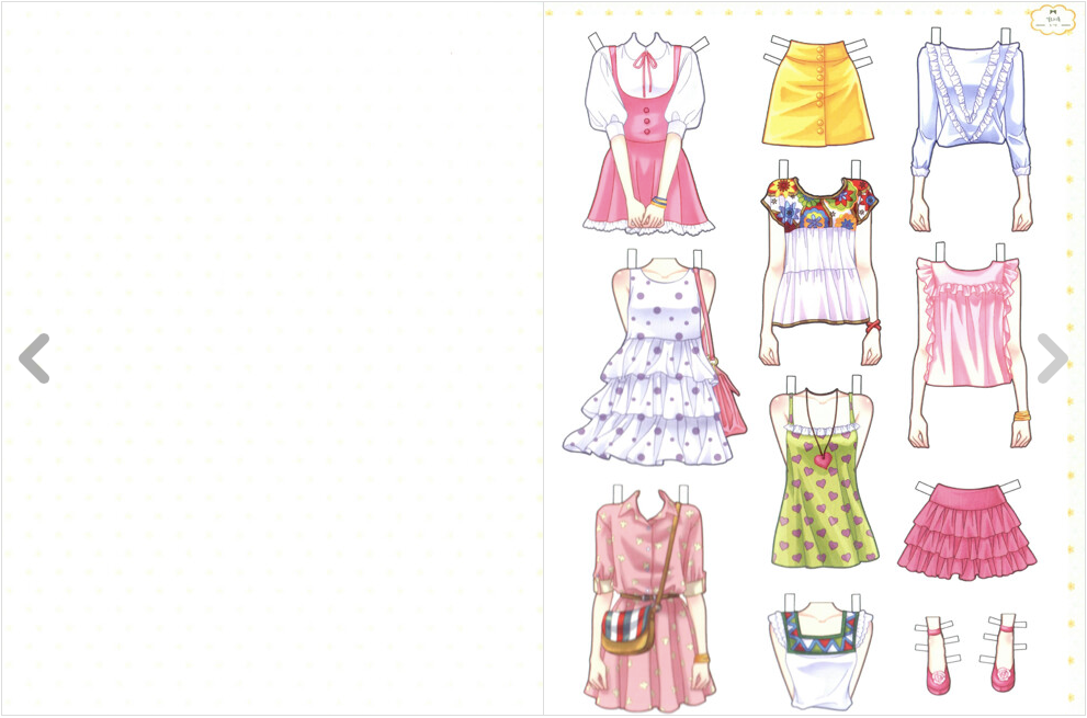Girlish Fashion style coordination paper doll book