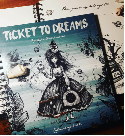 Ticket to Dreams Coloring Book by Karolina Kubikowska
