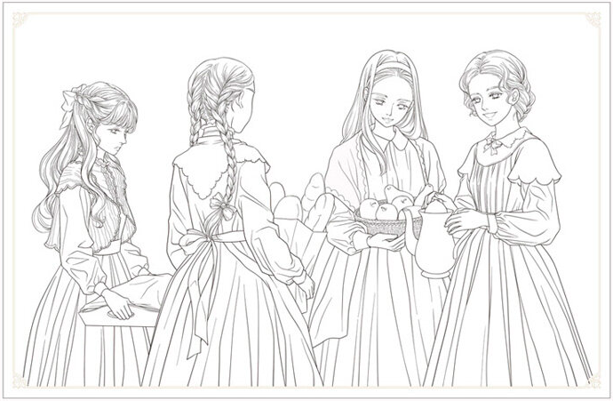 Little Women Coloring and paper doll book