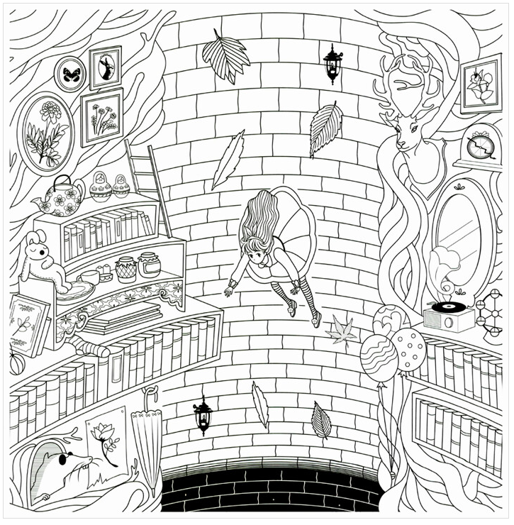 [Surprise sale] Alice in Wonderland coloring book by Danya