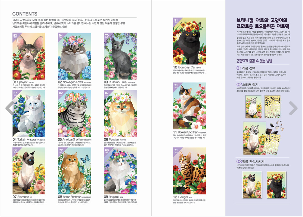 Sticker Coloring book Series [Cat Polygon Artwork]