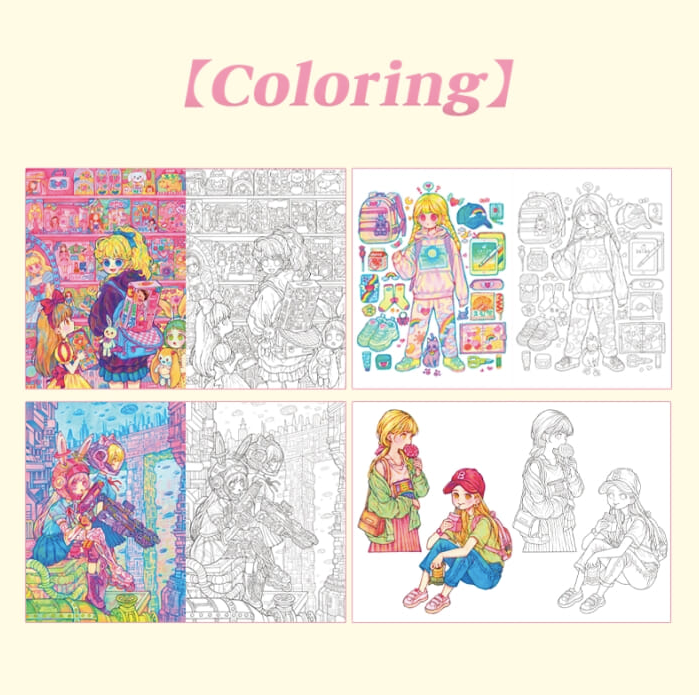 New : Daily Girls Colouring Book by Rowon Korean Colouring Book 
