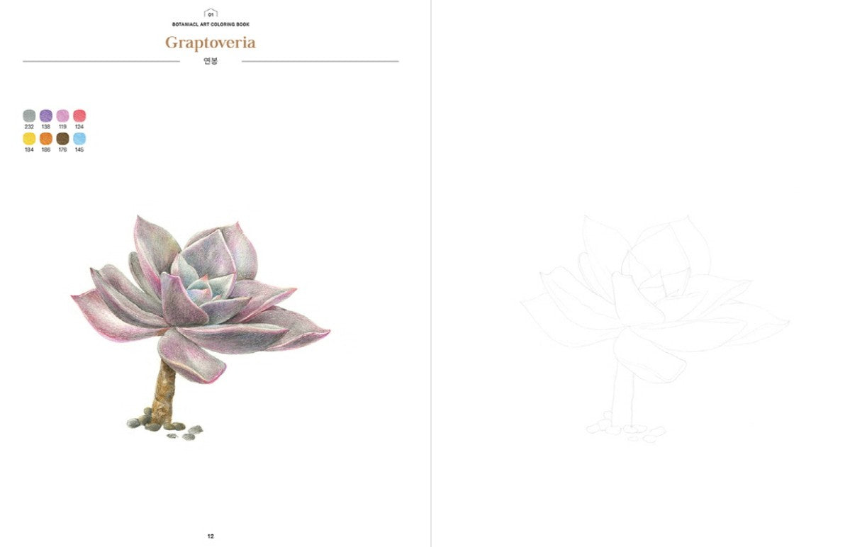 [FLASH SALE] only 2 book! Botanical art coloring book by haeryun lee