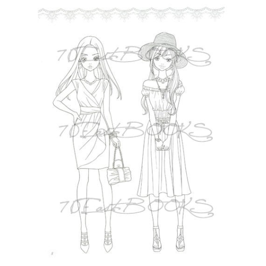 Girlish Fashion style coordination coloring book