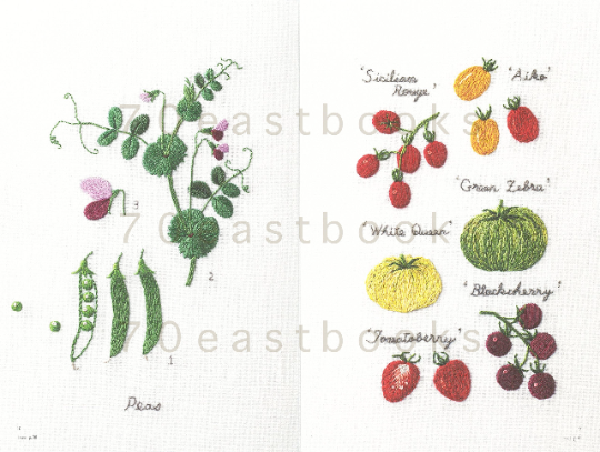 Embroidered Kitchen Garden - Embroidery of the garden vegetables illustration by Aoki Kazuko