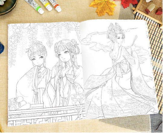 [FLASH SALE] Ancient Beauty Coloring Book - Chinese coloring book