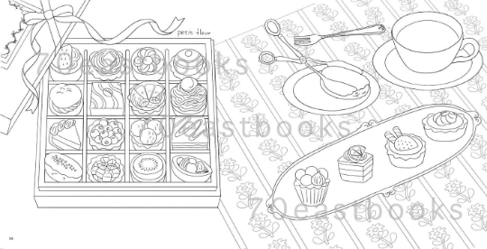 Traveling the world Candy Coloring Book for adult, sweet dessert coloring
