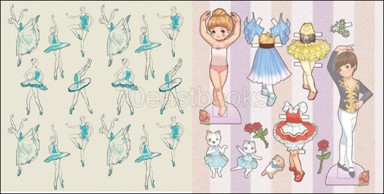 BALLET Coloring + Paper Doll Play Book - Coloring and Paper Doll Book Vol.2 by Argo 9
