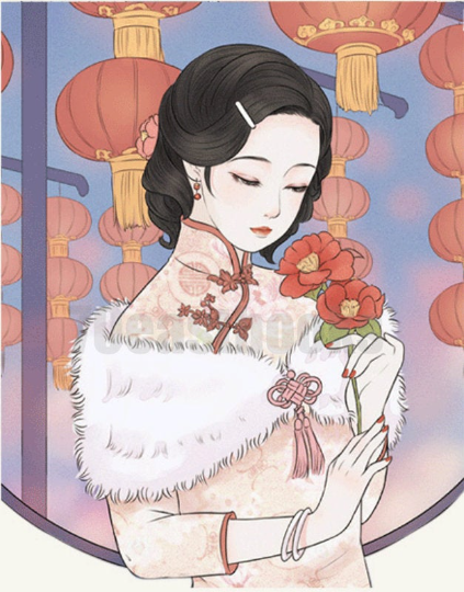 ROTUGE LADY Chinese coloring book by da da cat