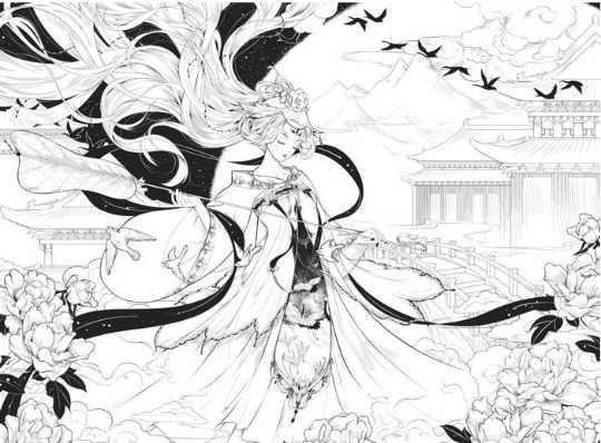 Ancient Beauty Coloring Book - Chinese coloring book