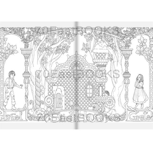Hansel and Gretel : A Grimm Fable Coloring Book by Rosa, Korean coloring book