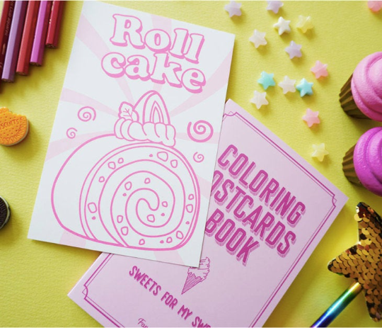 sweet postcards coloring book / 20 sheets