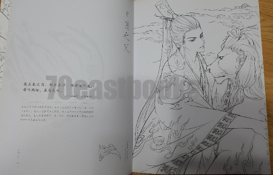 The classic mountains and seas Chinese Coloring Book by da da cat