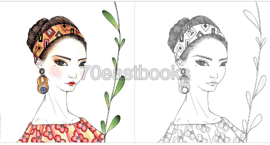 Dream girl : Fashion illustration Coloring Book