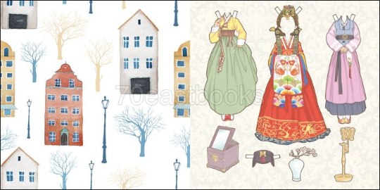 Princess of the World Coloring + Paper Doll Play Book