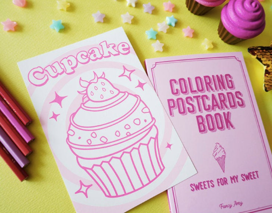 sweet postcards coloring book / 20 sheets