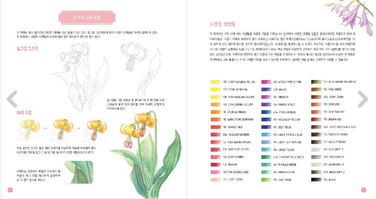 Botanical Garden korean Drawing lesson book by Ejong