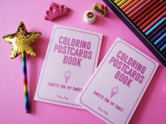 sweet postcards coloring book / 20 sheets