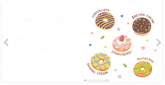 Dessert and ordinary day coloring book by @sovoroo_