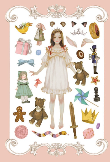 Girl's Antique salon by Laphet - sticker book