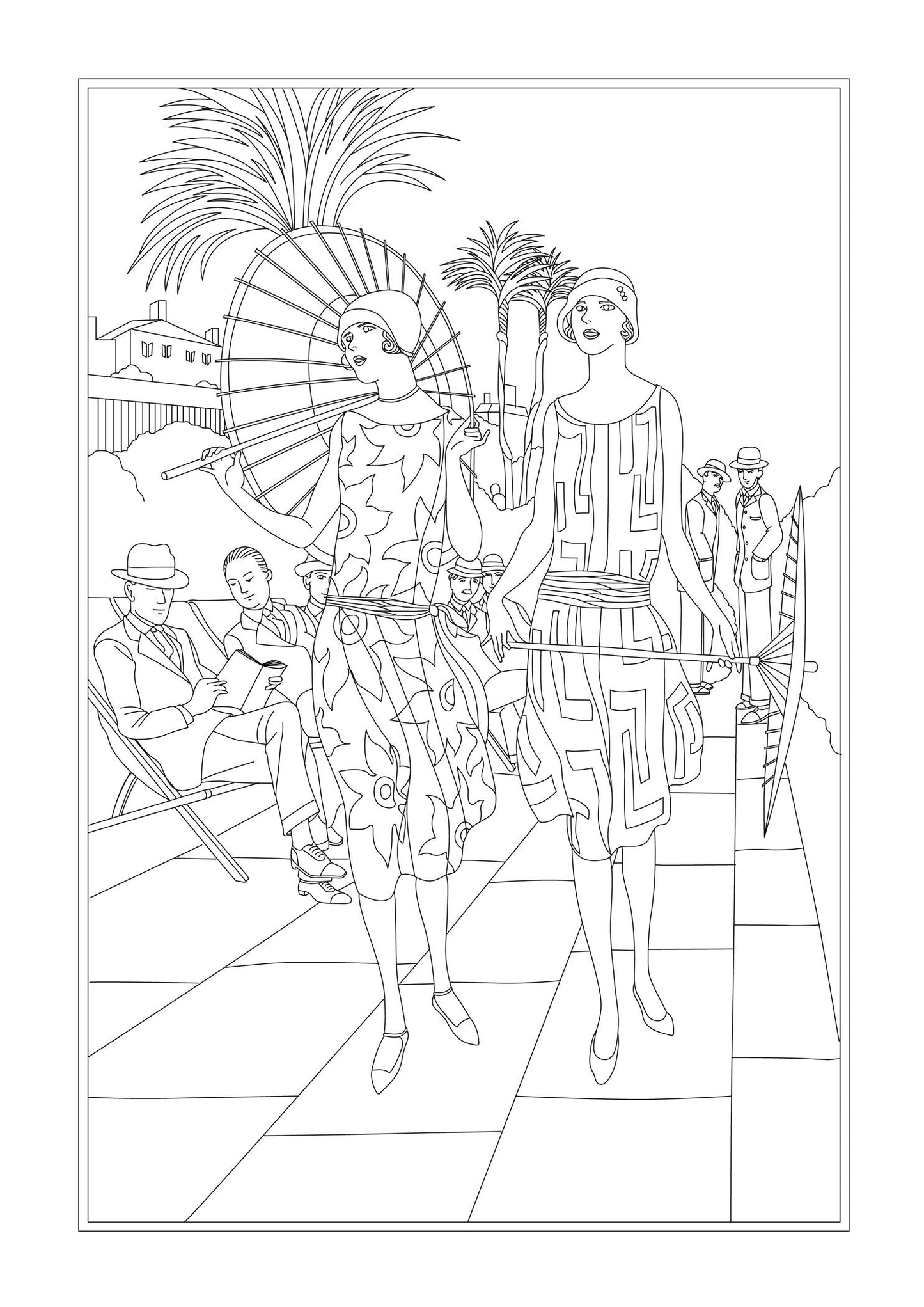 Paris of Art Deco Fashion Coloring Book