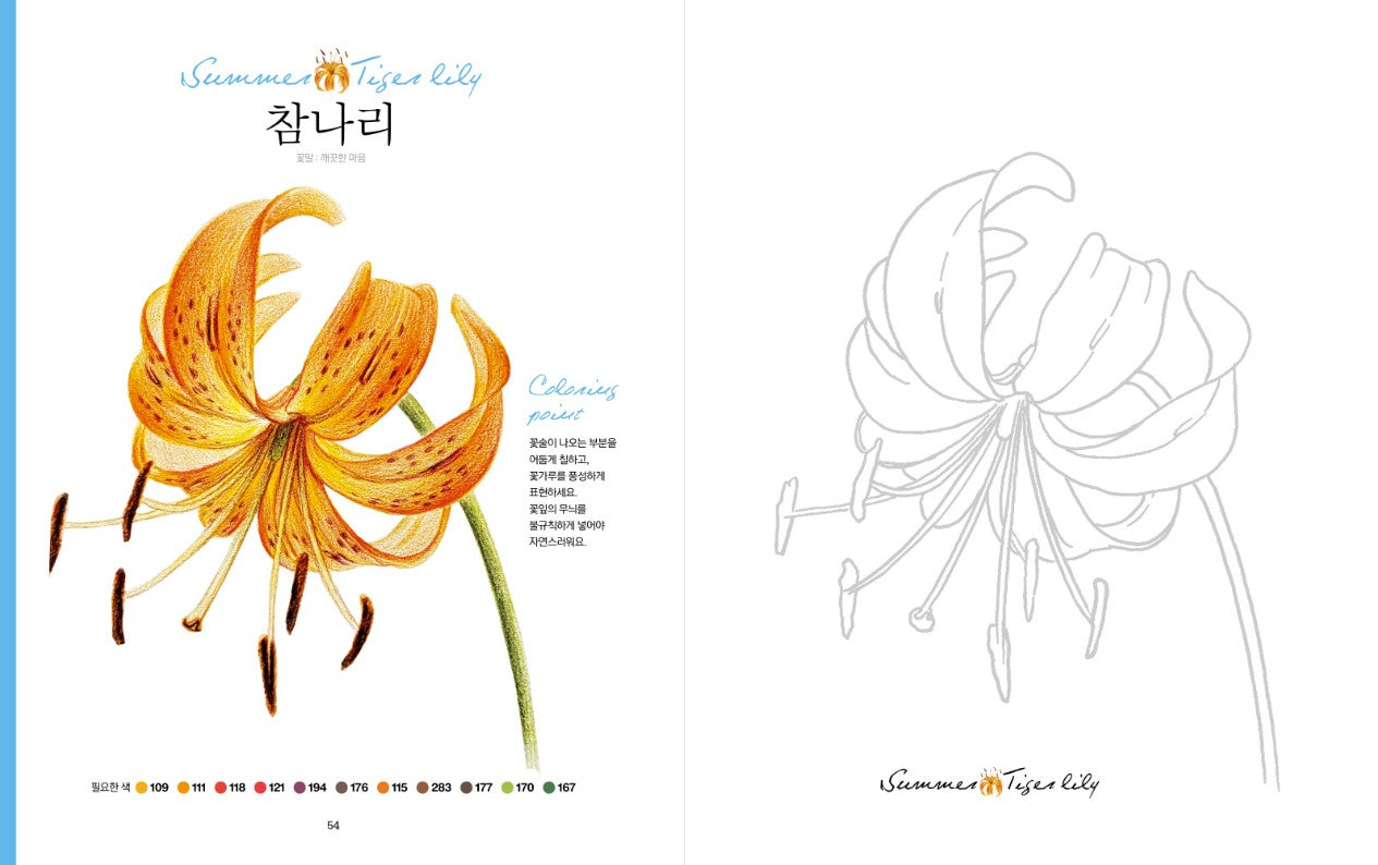 Four Season Flower Coloring Book, 사계절 꽃 컬러링 북