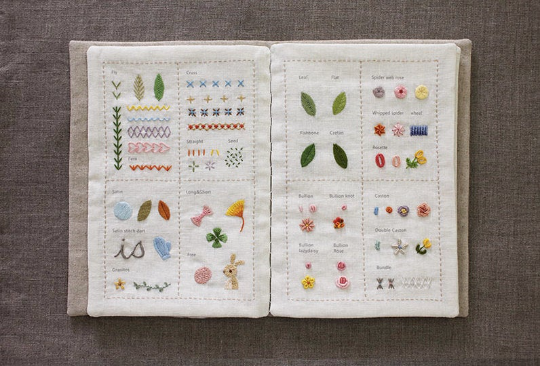 Last one - K Blue's Stitch sample book linen patterns, printed on linen
