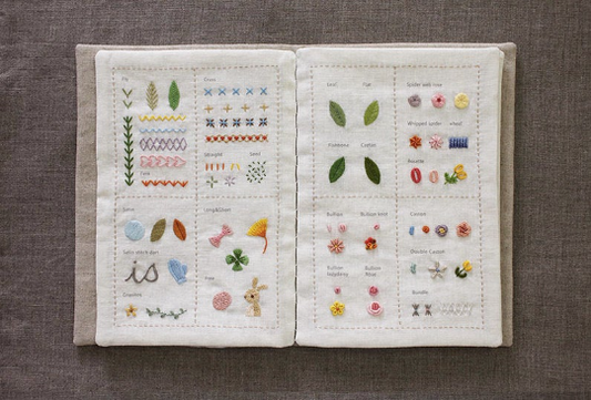 Last one - K Blue's Stitch sample book linen patterns, printed on linen