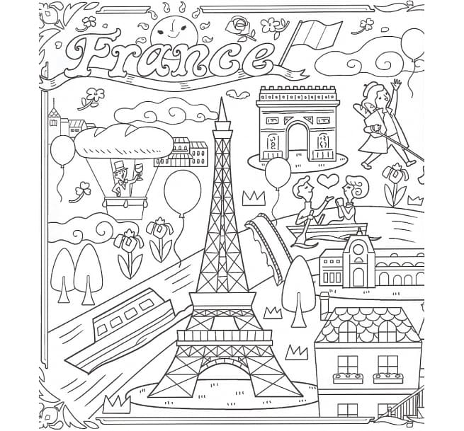 Round-the-world trip coloring book